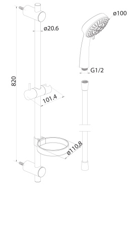 Душевой гарнитур Contour 760100500