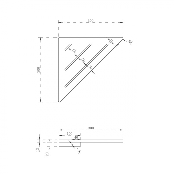 Полочка Abber Stein AS1652 белая матовая