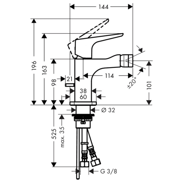 Смеситель для биде Axor Citterio E 36121000