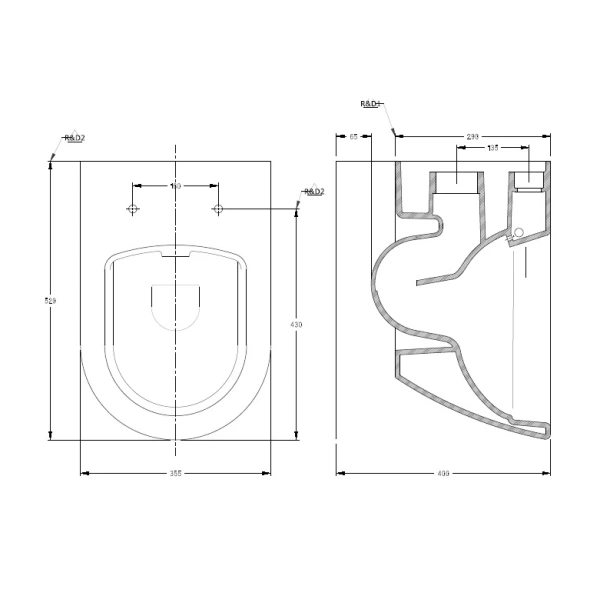 Унитаз подвесной Serel Saphire SP26SL безободковый, с сиденьем микролифт, белый