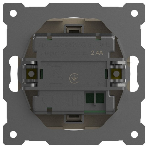 Розетка 2хUSB type A без рамки Elbi Eleсtriс Zena Vega 609-012500-143