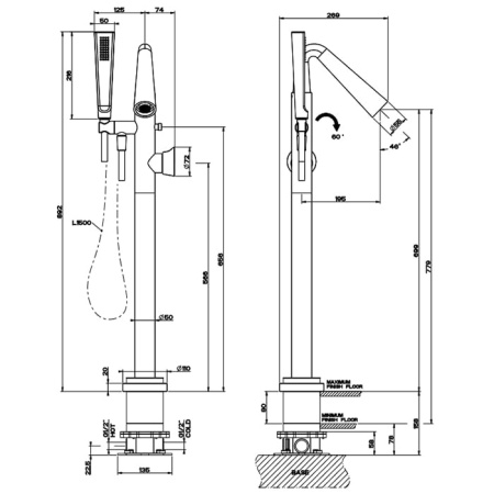 Смеситель для ванны Gessi Cono 45028#031