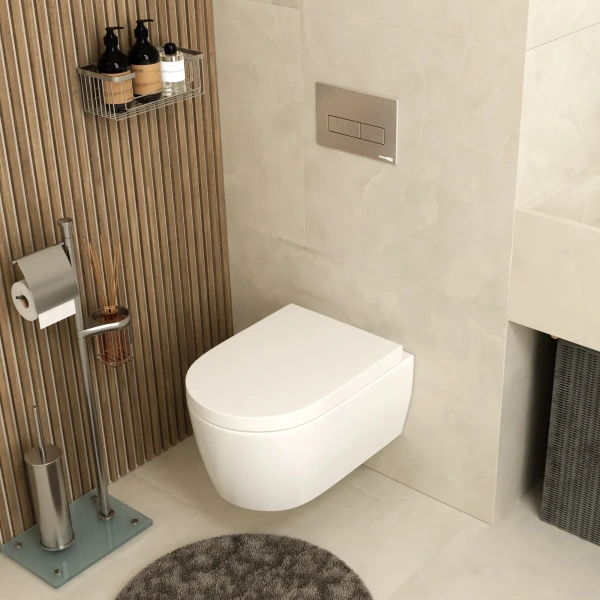Инсталляция для унитаза WasserKRAFT Alme 15 15TLT.010.ME.BN03 с кнопкой смыва, никель