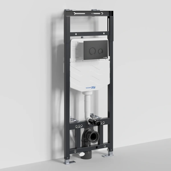 Инсталляция для унитаза WasserKRAFT Alme 15 15TLT.010.ME.MB01 с кнопкой смыва, черный матовый