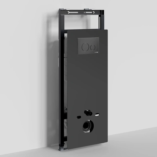 Инсталляция для унитаза WasserKRAFT Salm 27 27TLT.010.ME.BL.MB02 с кнопкой смыва, черный матовый