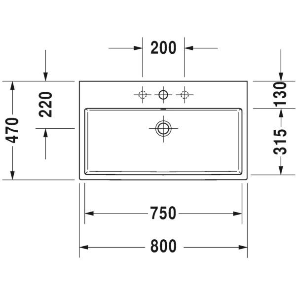Раковина 80x47 см Duravit Vero Air 2350800000