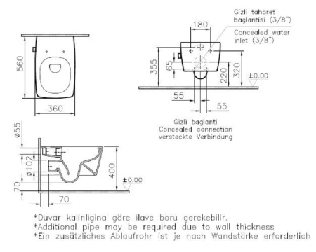 Подвесной унитаз Vitra Metropole 7672B003-1684 с функцией биде