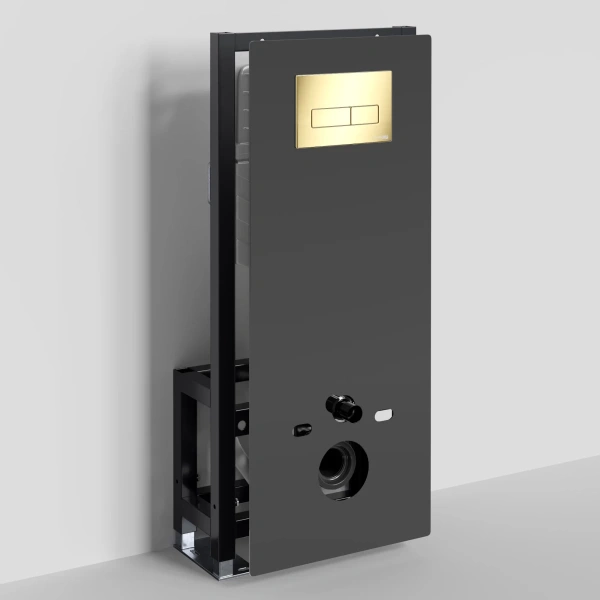 Инсталляция для унитаза WasserKRAFT Glan 66 66TLT.010.ME.BL.PG03 с кнопкой смыва, золотой