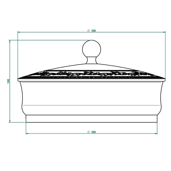 Контейнер THG Marquise noir dcor Or A7F.A02.4623 золото