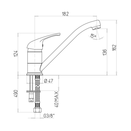 Смеситель для кухни Paini Jolly 6972573Z1KM гранит трюфель