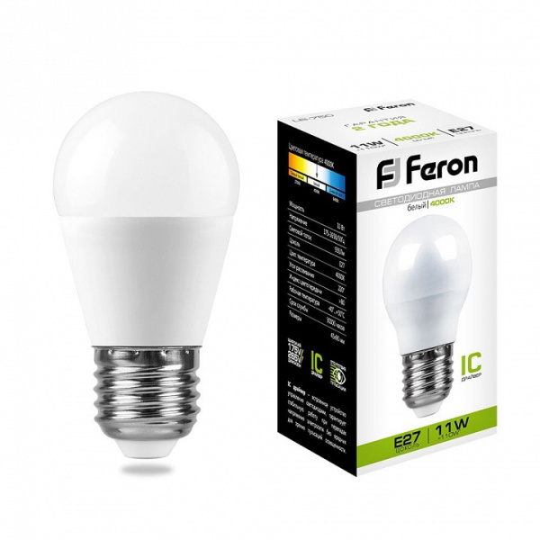 Лампа светодиодная Feron  E27 11Вт 4000K 25950