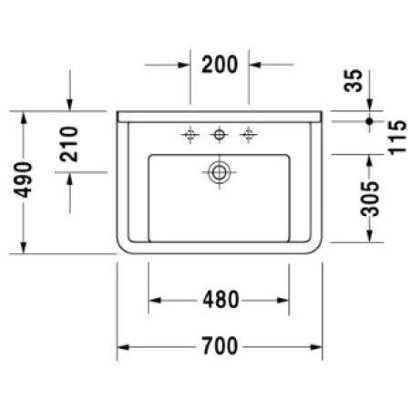 Раковина 70x49 см Duravit Starck 3 0304700000