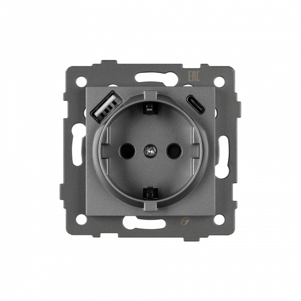 Розетка с заземлением и 2хUSB type A и C, без рамки Arlight SCT 049831