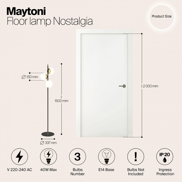 Торшер Maytoni Ностальгия MOD048FL-03G