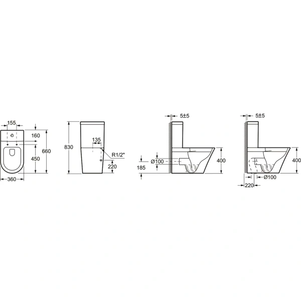 Унитаз-компакт Grossman Modern GR-N3011 безободковый, с сиденьем микролифт, белый