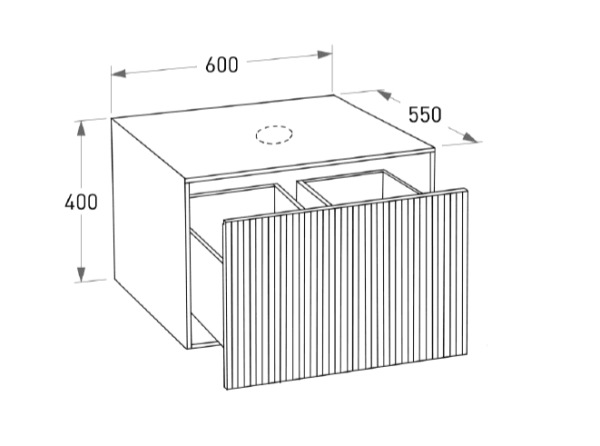 Тумба под раковину Salini Armonia 60 27A.1.600.400.02.1 никель