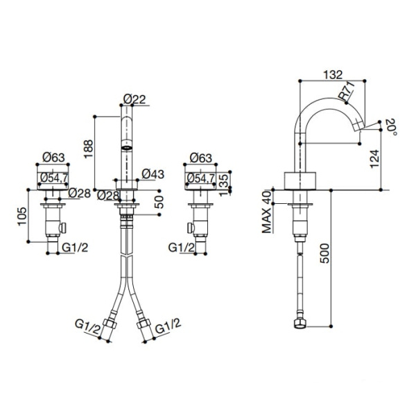 Смеситель для раковины FALPER AQUIFER #A37