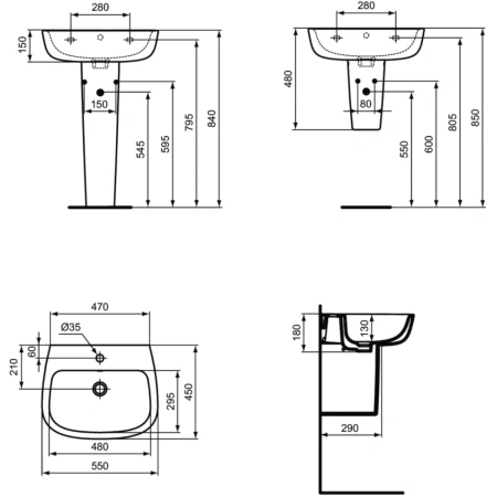 Раковина 55x45 см Ideal Standard Esedra T279901