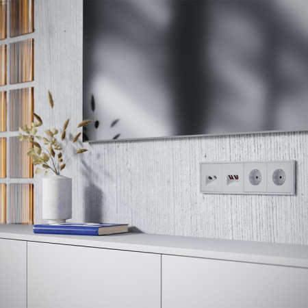 Накладка для ТВ-розетки и RJ-11 или RJ-45 Voltum S70 VLS002716