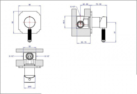 Смеситель для душа Cezares Olimp OLIMP-VDIM-02-L