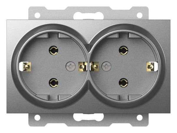 Розетка двойная с заземлением, без рамки Elbi Eleсtriс Zena Vega 609-011000-907