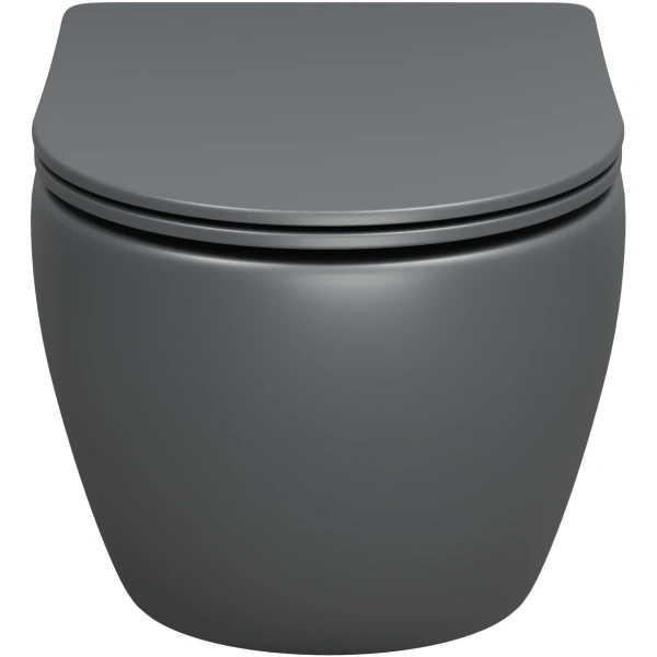 Унитаз подвесной Grossman GR-4457GMSQ безободковый, торнадо, с сиденьем микролифт, серый матовый