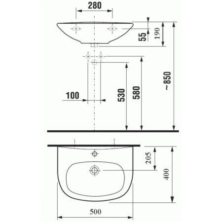 Раковина 50x40 см Jika Zeta 8103900001049