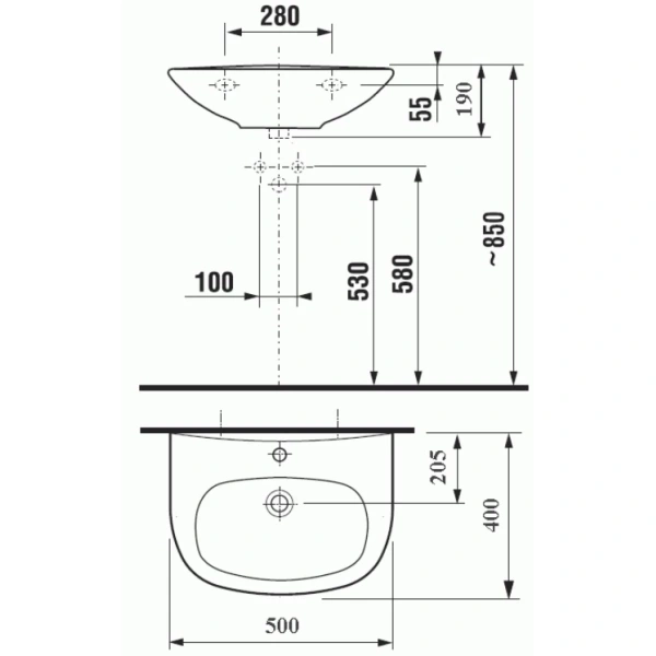 Раковина 50x40 см Jika Zeta 8103900001049