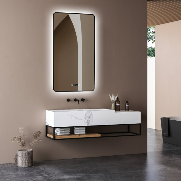 Зеркало с подсветкой Abber See AG6114SWHB черный