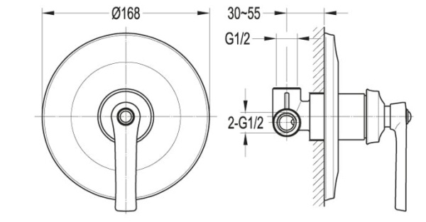 Смеситель для душа Cezares LIBERTY LIBERTY-F-DIM-01