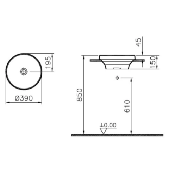 Раковина 39x39 см Vitra Frame 5651B403-0016