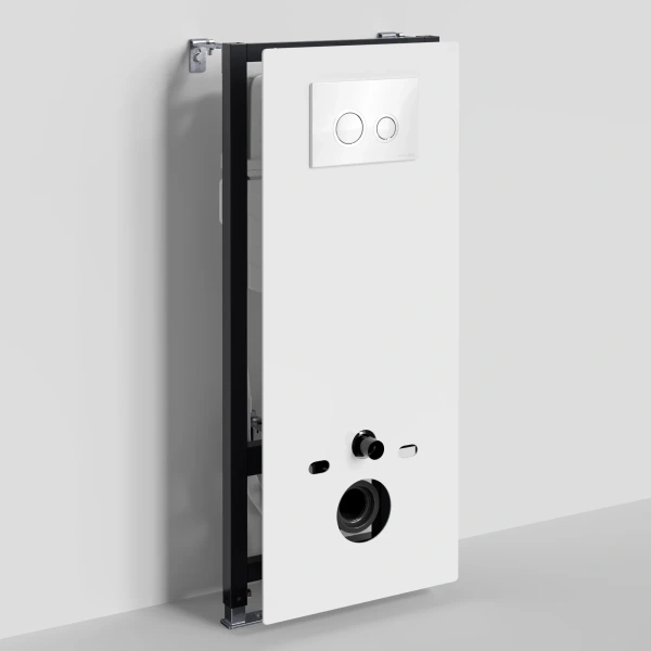 Инсталляция для унитаза WasserKRAFT Abens 20 20TLT.010.ME.WH.WH01 с кнопкой смыва, белый/хром/белый