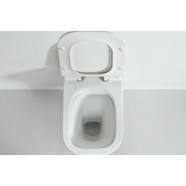 Унитаз подвесной Orange C02-100W безободковый, с сиденьем микролифт, белый глянец