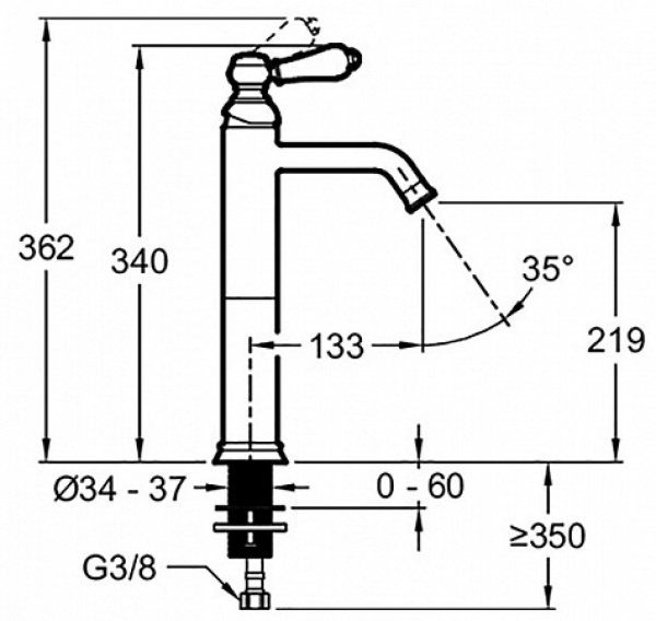 Смеситель для раковины Jacob Delafon Louise E24361-CP хром