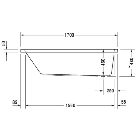 Акриловая ванна 170x70 см Duravit Vero Air 700411000000000