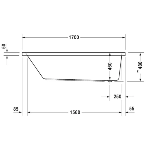 Акриловая ванна 170x70 см Duravit Vero Air 700411000000000