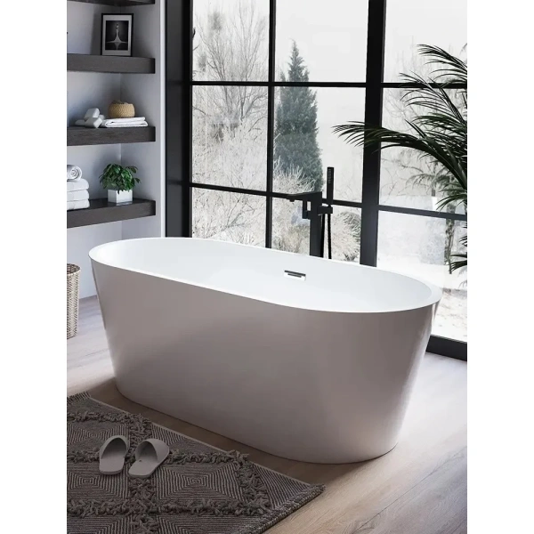 Акриловая ванна Ceruttispa Resia CT7388 168x73 см, отдельностоящая, белый