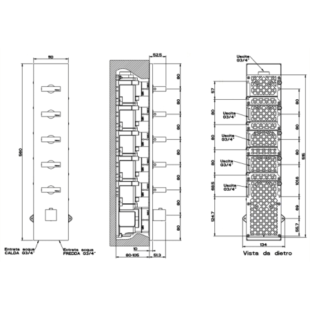 Смеситель для душа Gessi Rettangolo 43030#031
