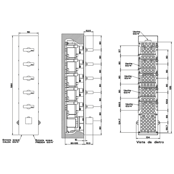 Смеситель для душа Gessi Rettangolo 43030#031