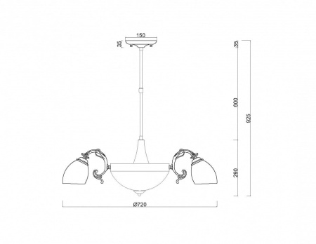 Люстра на штанге MyFar Ceiling MR1523-8C