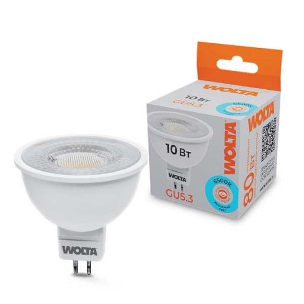 Лампа светодиодная Wolta GU5.3 10Вт 6500K WSTD-MR16-220V10W6KGU5.3-L