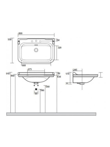 Раковина KERASAN Waldorf 60 4140K1bi/cr*1