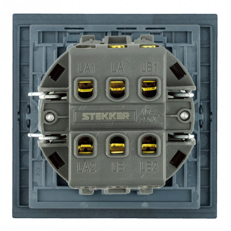 Переключатель перекрестный одноклавишный без рамки Stekker Мия 50571