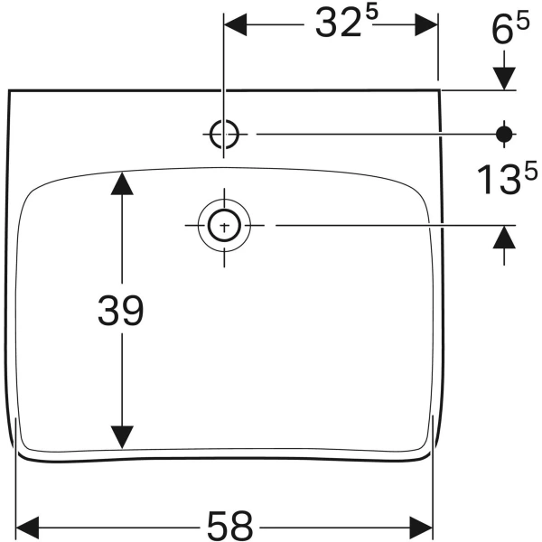 Раковина 65x55 см Geberit Renova Comfort 258567000