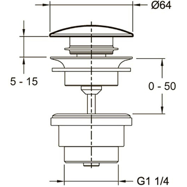 Донный клапан Jacob Delafon Noivelle Vague E30536-BCN