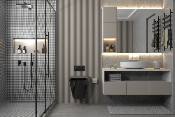 Подвесной унитаз Abber Bequem AC1102MB с сиденьем черный матовый