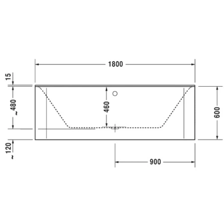 Акриловая ванна 180x80 см Duravit P3 Comforts 700381000000000