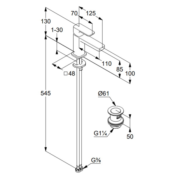 Смеситель для раковины Kludi Renon 422675375 белый матовый
