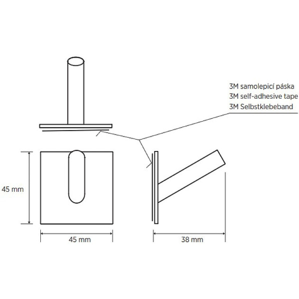 Крючок Bemeta Easy 163106265 нержавеющая сталь матовая