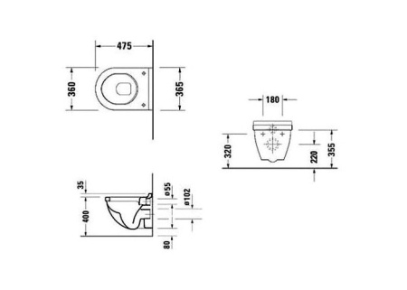 Подвесной унитаз Duravit Starck 3 2202090000
